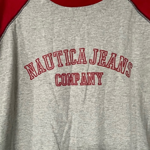 Men’s Náutica Long Sleeve Shirt Red/Grey/ with Black Stitching Size 2Xl - Picture 2 of 4
